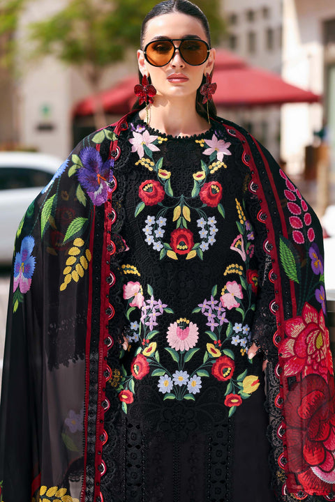 Maria b - 3 Piece Unstitched Embroidered Jacquard Lawn Suit :D-2610-B
