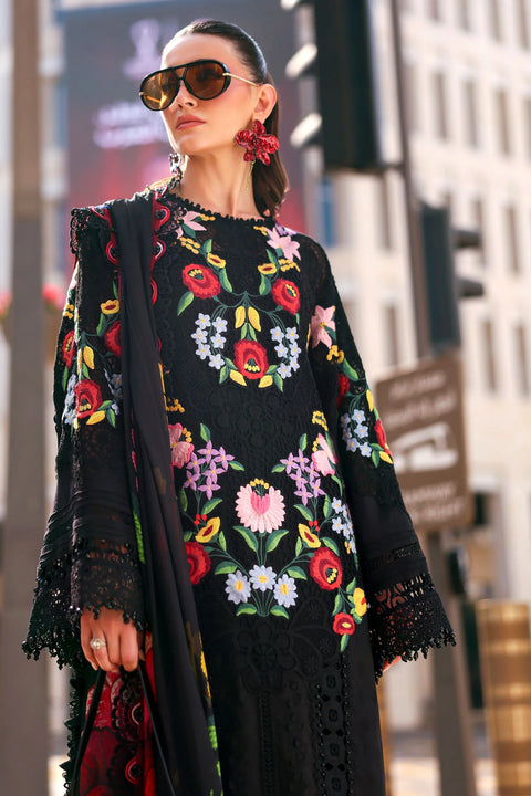 Maria b - 3 Piece Unstitched Embroidered Jacquard Lawn Suit :D-2610-B