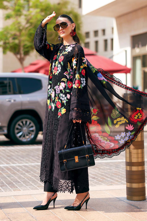Maria b - 3 Piece Unstitched Embroidered Jacquard Lawn Suit :D-2610-B