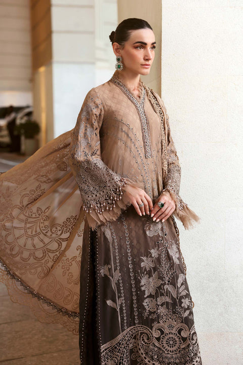 Maria b - 3 Piece Unstitched Embroidered Jacquard Lawn Suit :D-2601-A