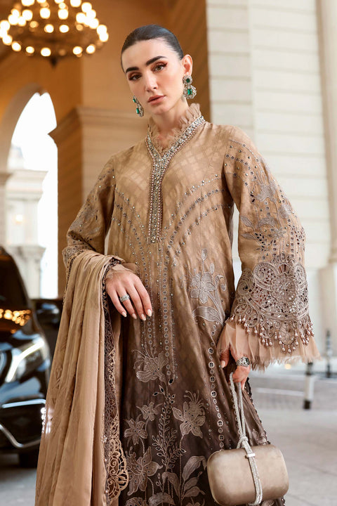 Maria b - 3 Piece Unstitched Embroidered Jacquard Lawn Suit :D-2601-A