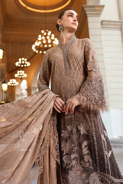 Maria b - 3 Piece Unstitched Embroidered Jacquard Lawn Suit :D-2601-A