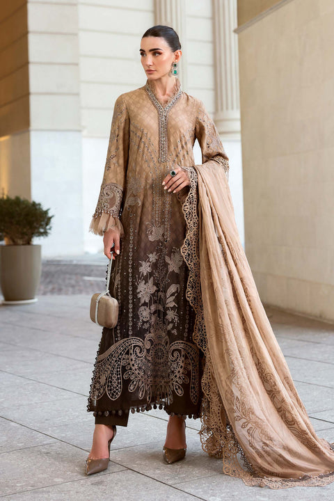 Maria b - 3 Piece Unstitched Embroidered Jacquard Lawn Suit :D-2601-A