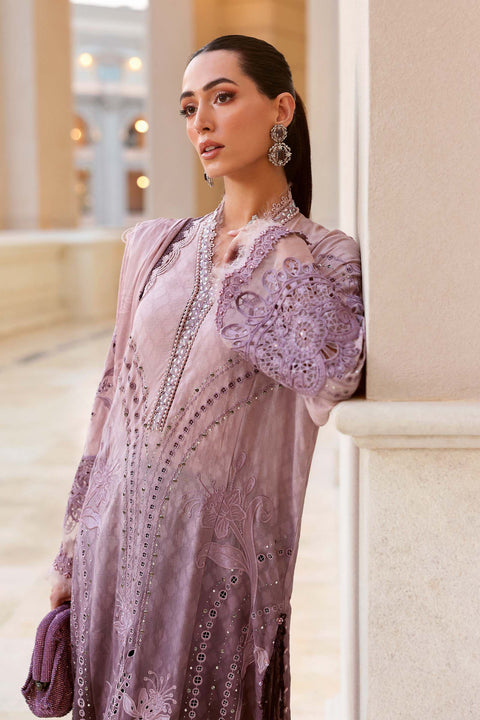 Maria b - 3 Piece Unstitched Embroidered Jacquard Lawn Suit :D-2601-B