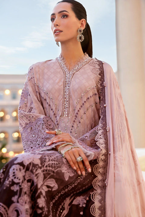 Maria b - 3 Piece Unstitched Embroidered Jacquard Lawn Suit :D-2601-B
