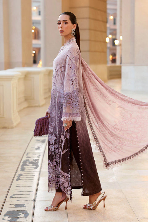 Maria b - 3 Piece Unstitched Embroidered Jacquard Lawn Suit :D-2601-B