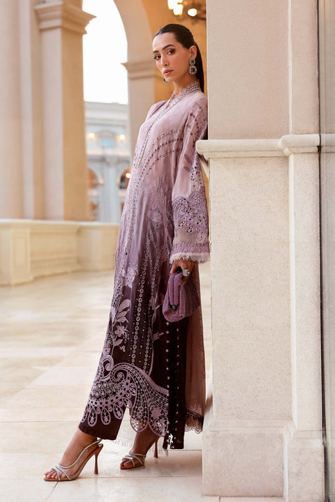 Maria b - 3 Piece Unstitched Embroidered Jacquard Lawn Suit :D-2601-B