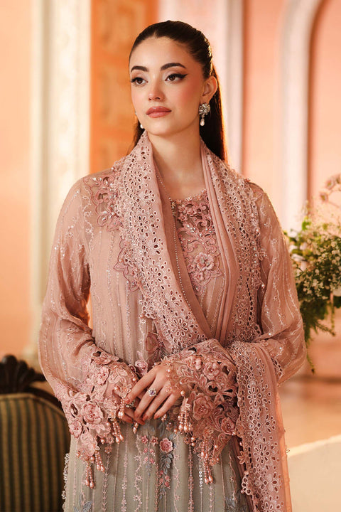 Maria B MPC-26-202-Ombre Blossom Luxury Embroidered Pure Chiffon 3Pc Unstitched Suit PA-172