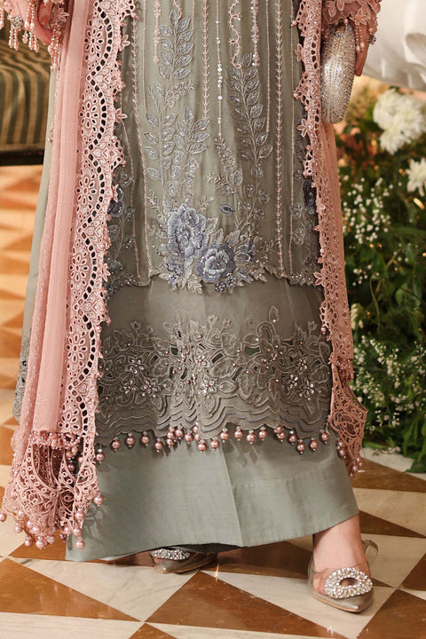 Maria B MPC-26-202-Ombre Blossom Luxury Embroidered Pure Chiffon 3Pc Unstitched Suit PA-172