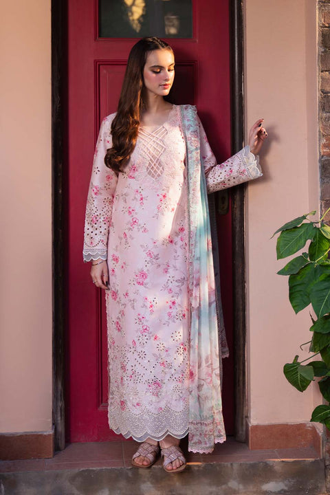 Maria b - 3 Piece Unstitched Embroidered Lawn Suit : PECHE