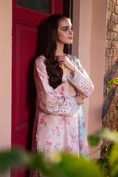 Maria b - 3 Piece Unstitched Embroidered Lawn Suit : PECHE