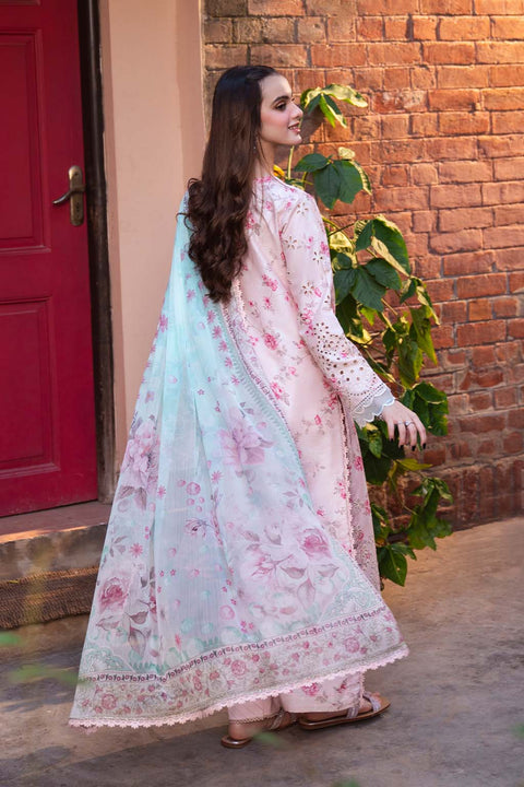 Maria b - 3 Piece Unstitched Embroidered Lawn Suit : PECHE