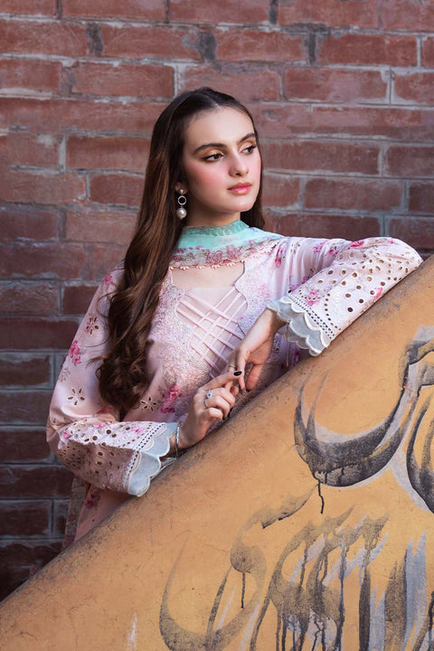 Maria b - 3 Piece Unstitched Embroidered Lawn Suit : PECHE