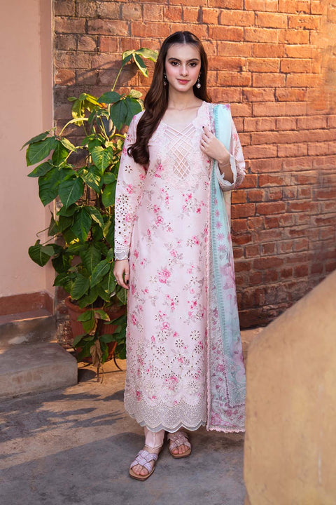 Maria b - 3 Piece Unstitched Embroidered Lawn Suit : PECHE