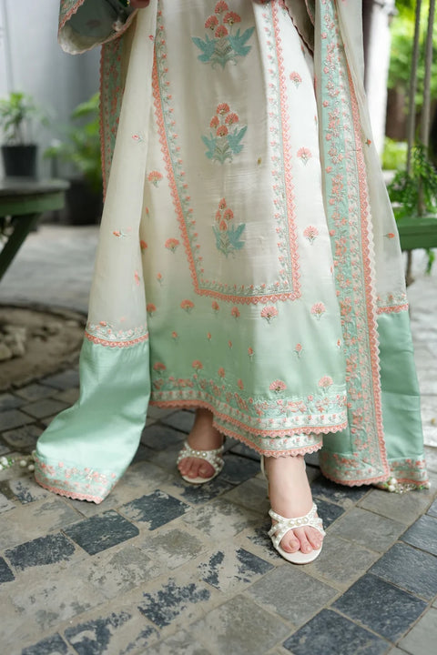 Aneelas - 3-piece luxury unstiched embroidered dress-Raw Silk  (FC-37)