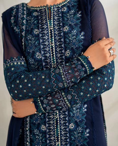 SAPPHIRE - 3PC CHIFFON EMBROIDERED WITH EMBROIDERED DUPATTA - Xenia