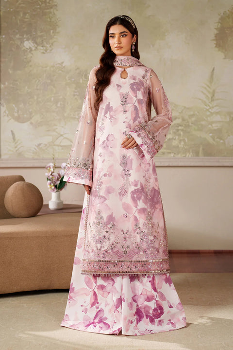 Zarif - Rahma - Luxury Organza Embroidered Unstitched 4 Piece