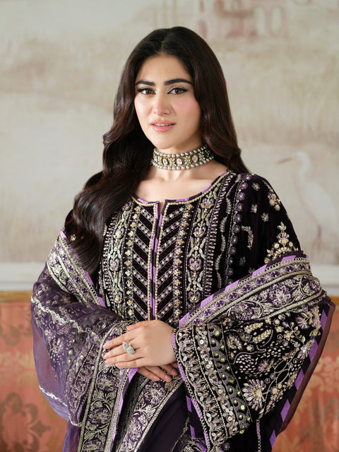 Aneelas Wedding Velvet Embroidered Unstitched Collection VT-01
