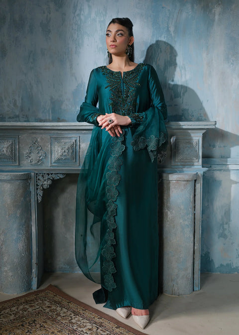 MAHUD ASAD Luxury Silk Embroidered 3Pc Unstitched Suit  Virah