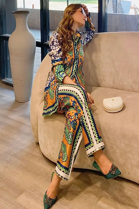 Shamoze Silk - 3 Piece - Digital Print - Unstitched