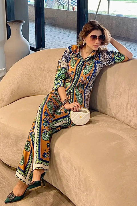 Shamoze Silk - 3 Piece - Digital Print - Unstitched