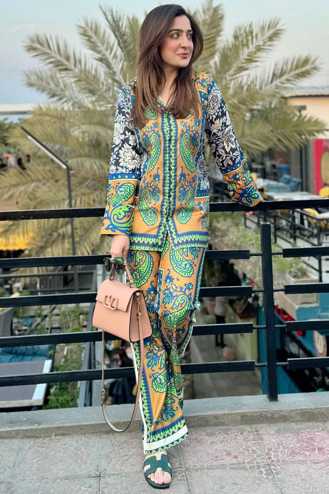 Shamoze Silk - 3 Piece - Digital Print - Unstitched