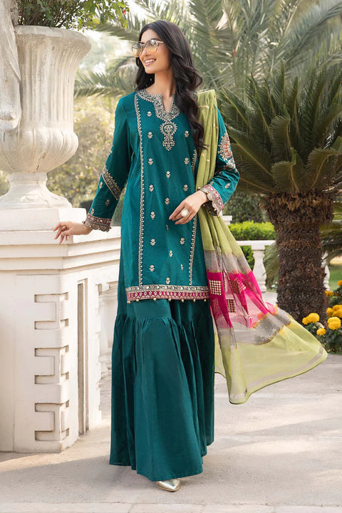 Maria B - 3PC Lawn EMBROIDERED SHIRT WITH PRINTED DUPATTA AND TROUSER - KPR1516