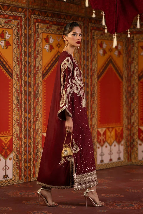 ETHNIC -  Luxury Silk Embroidered 3Pc Unstitched Suit EK-E10