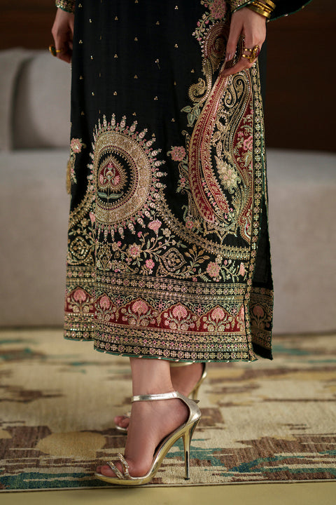 ETHNIC - Luxury Raw Silk Embroidered Unstitched 3PC Suit-Kaftan