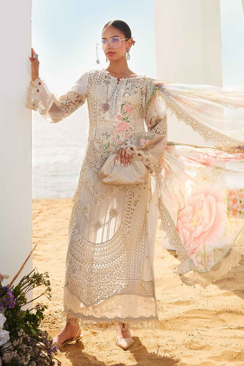 MARIA B . 3 Piece Unstitched Embroidered Lawn Suit | EID LAWN-25-07