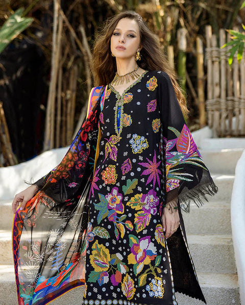 Esmel Nouveau Chapitre Unstitched 3Pc Lawn Suit EUNSS25-05 Amarin