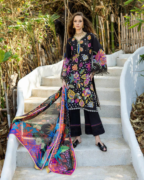 Esmel Nouveau Chapitre Unstitched 3Pc Lawn Suit EUNSS25-05 Amarin