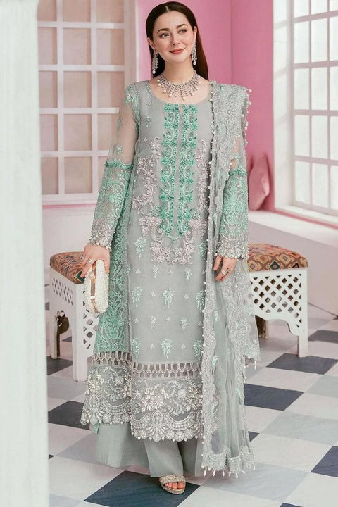 ELAF . Luxury Organza 3 Piece Unstitched Embroidered Lawn Suit | WD-1