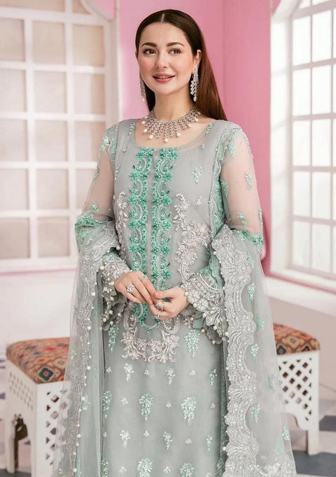 ELAF . Luxury Organza 3 Piece Unstitched Embroidered Lawn Suit | WD-1