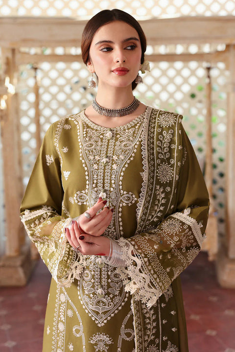 MAHNUR - 3PC DHANAK EMBROIDERED SHIRT WITH DHANAK EMBROIDERED SHAWL AND TROUSER - KPR-2227