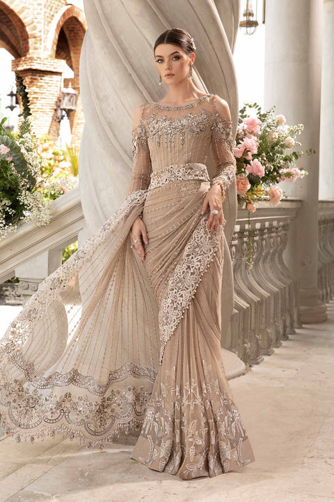 Maria B. Couture Unstitched Embroidered Saree | BD-2801