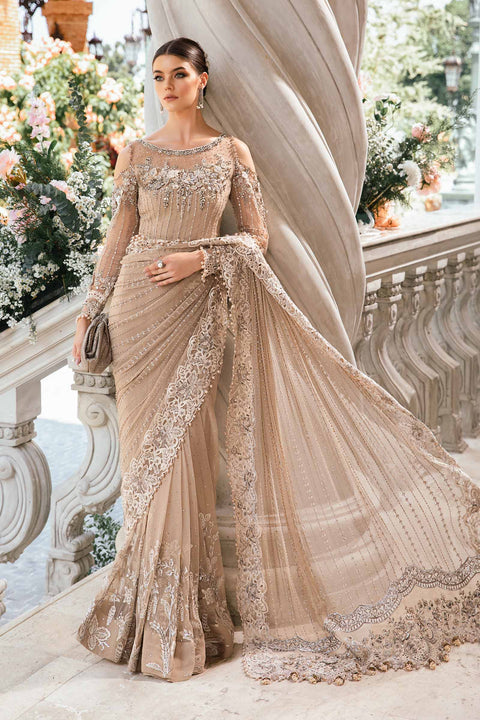 Maria B. Couture Unstitched Embroidered Saree | BD-2801