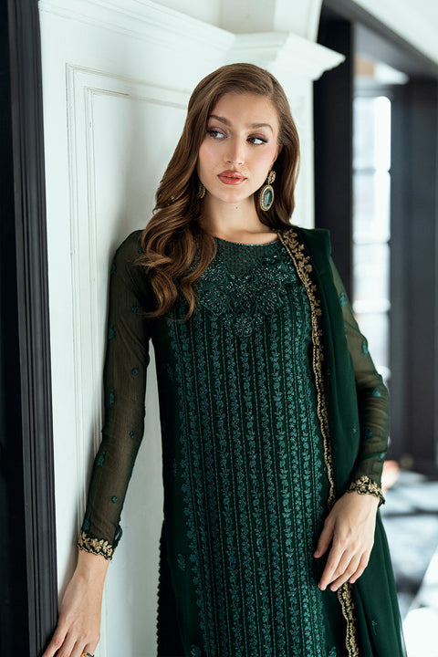 Azure Embroidered Chiffon Suits Unstitched 3 Piece - Ensembles | Emerald Whisper