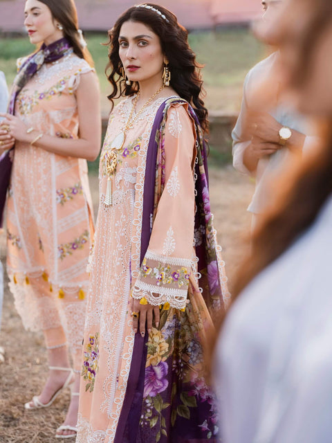 Mushq Lawana Embroidered Luxury Lawn Unstitched 3Pc Suit MSL-23-16