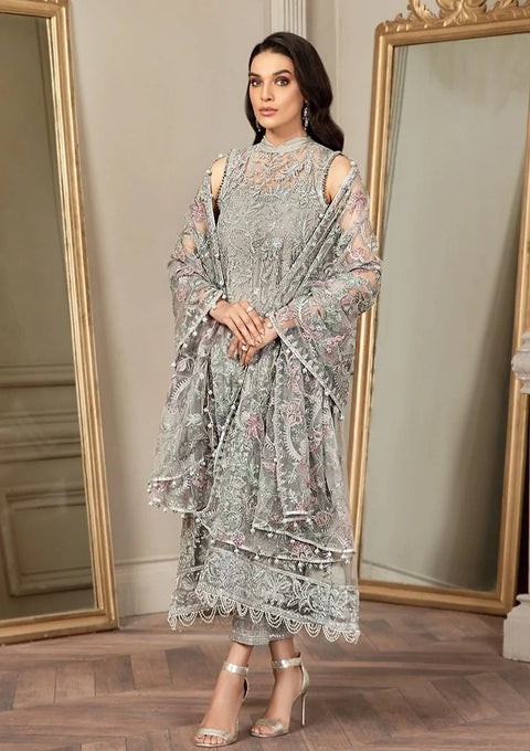 Zarif Silver Formal Net Collection - GRACE