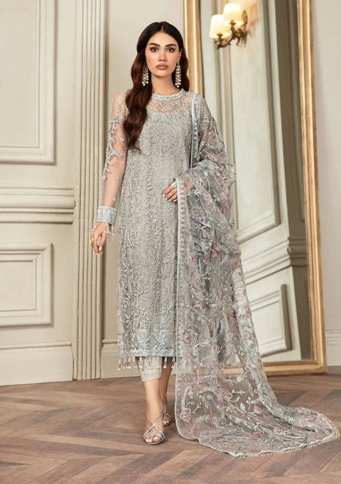 Zarif Silver Formal Net Collection - GRACE