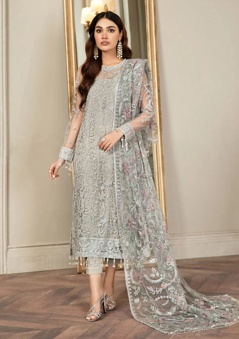 Zarif Silver Formal Net Collection - GRACE