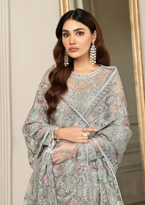 Zarif Silver Formal Net Collection - GRACE