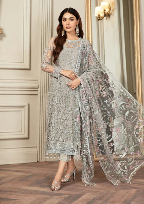 Zarif Silver Formal Net Collection - GRACE