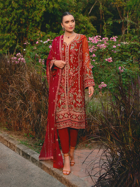 GULAL - Unstitched Embroidered Chiffon Suit | Athena