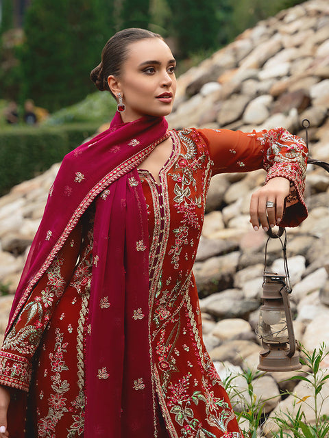 GULAL - Unstitched Embroidered Chiffon Suit | Athena