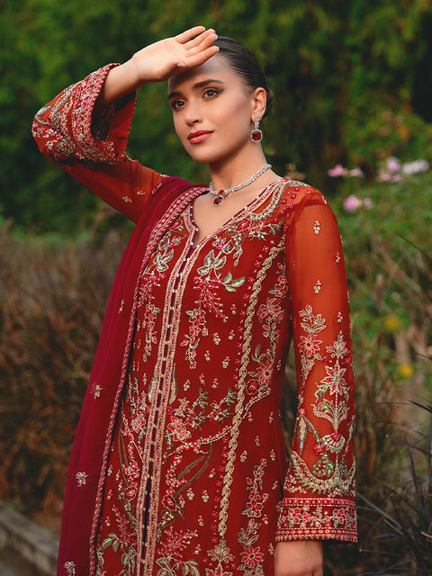 GULAL - Unstitched Embroidered Chiffon Suit | Athena