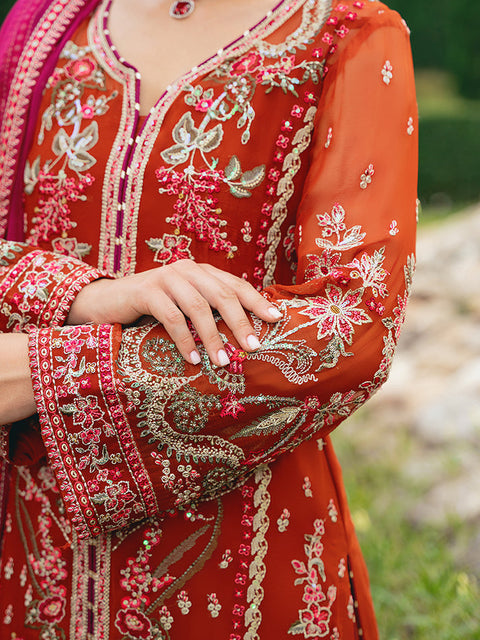 GULAL - Unstitched Embroidered Chiffon Suit | Athena