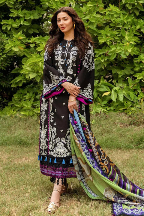 SIRAA BY SADAF - 3PC LAWN EMBROIDERED SHIRT WITH PRINTED DUPATTA AND TROUSER - KPR 035