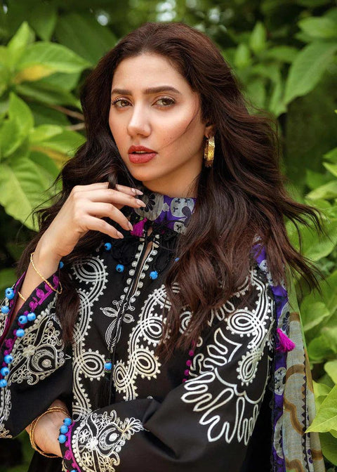 SIRAA BY SADAF - 3PC LAWN EMBROIDERED SHIRT WITH PRINTED DUPATTA AND TROUSER - KPR 035
